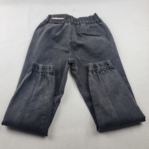 NWT Cheska black / grey denim strech Waist cargo feel relaxed leg joggers - Picture 6 of 8